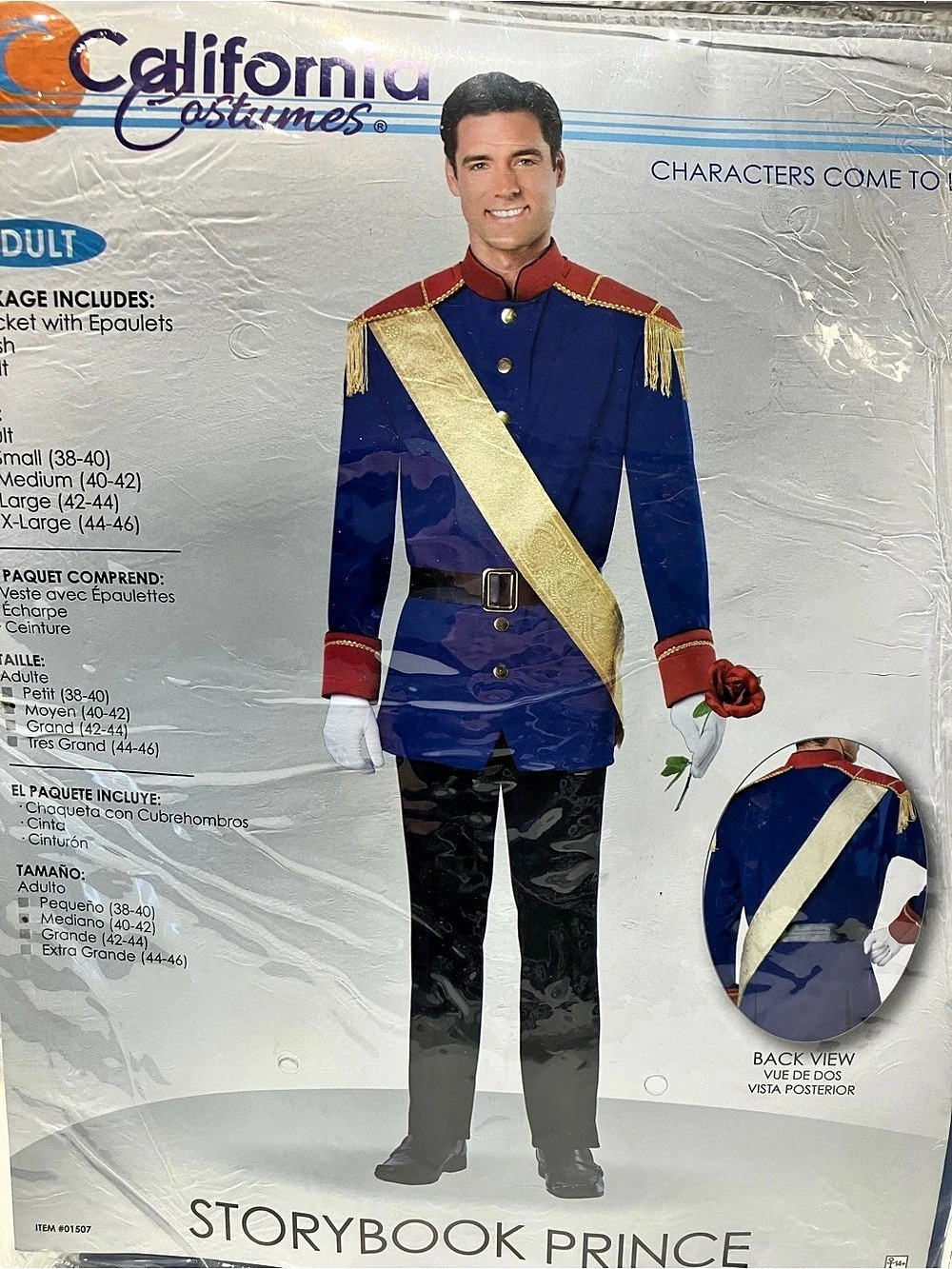 Storybook Prince Adult Costume Medium (nwt)